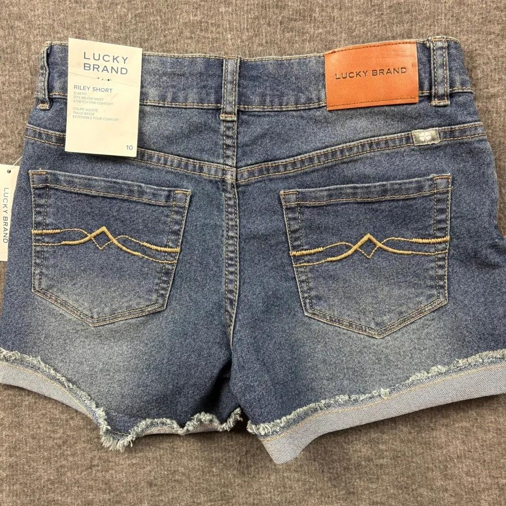 Lucky‎ Brand Riley Denim Shorts Girl's Size 10 Blue Jean Cuffed Hem Casual